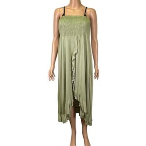 Raviya, Ruffle Hem swimsuit cover up, Sundress, Green NWT Size Med